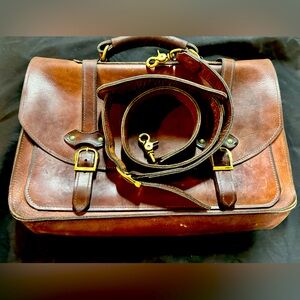 Moonshine Leatherworks - Leather Messenger w/Magnetic clasps. *Vintage*